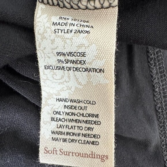 Soft Surroundings Rosarita Applique Dress Black Floral Whimsigoth Small - Picture 13 of 13